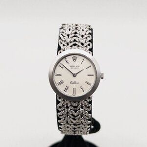 Ladies Rolex Cellini Stamped 18k Gold 24mm Watch